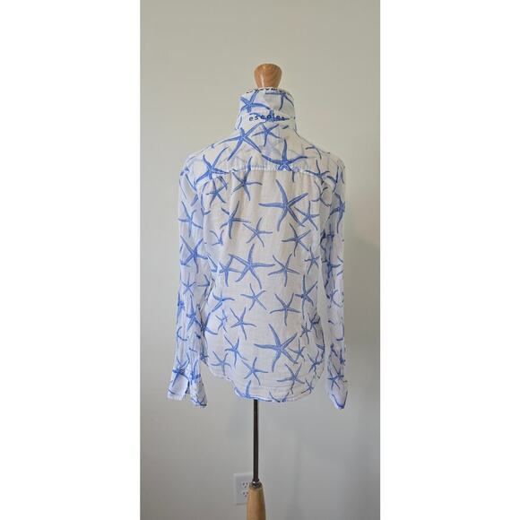 Escales Paris Women's Long Sleeve Starfish button down Shirt Sz M (0949) - Picture 4 of 10